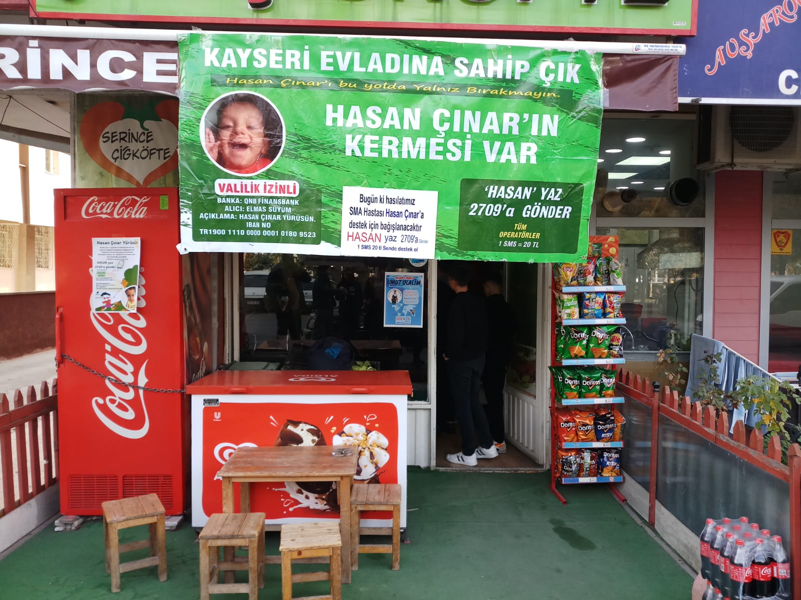 Günlük kazancını , SMA hastası Hasan Çınar’a bağışladı