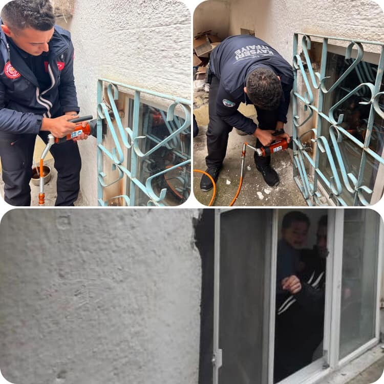 Evde kilitli kalan çocuğun yardımına itfaiye yetişti