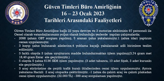 GÜVEN TİMLERİ 1 HAFTADA 5 ARANAN KİŞİYİ YAKALADI