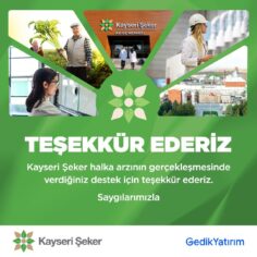 KAYSERİ ŞEKER HALKA ARZINA TOPLAM 1 MİLYAR 974 MİLYON 890 BİN 574 LİRA TALEP GELDİ